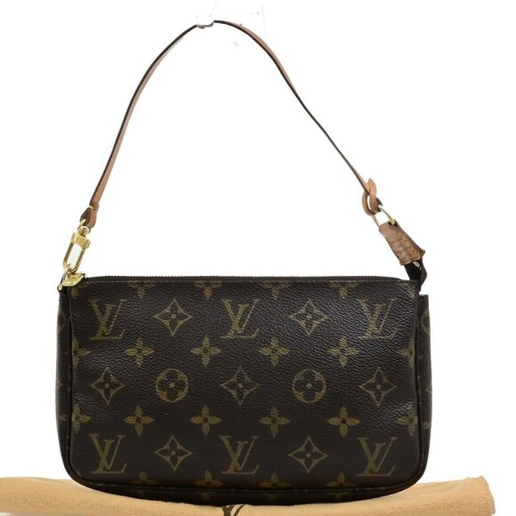 LOUIS VUITTON Pochette Accessoires Hand Bag Monogram Leather BN - Picture 1 of 15